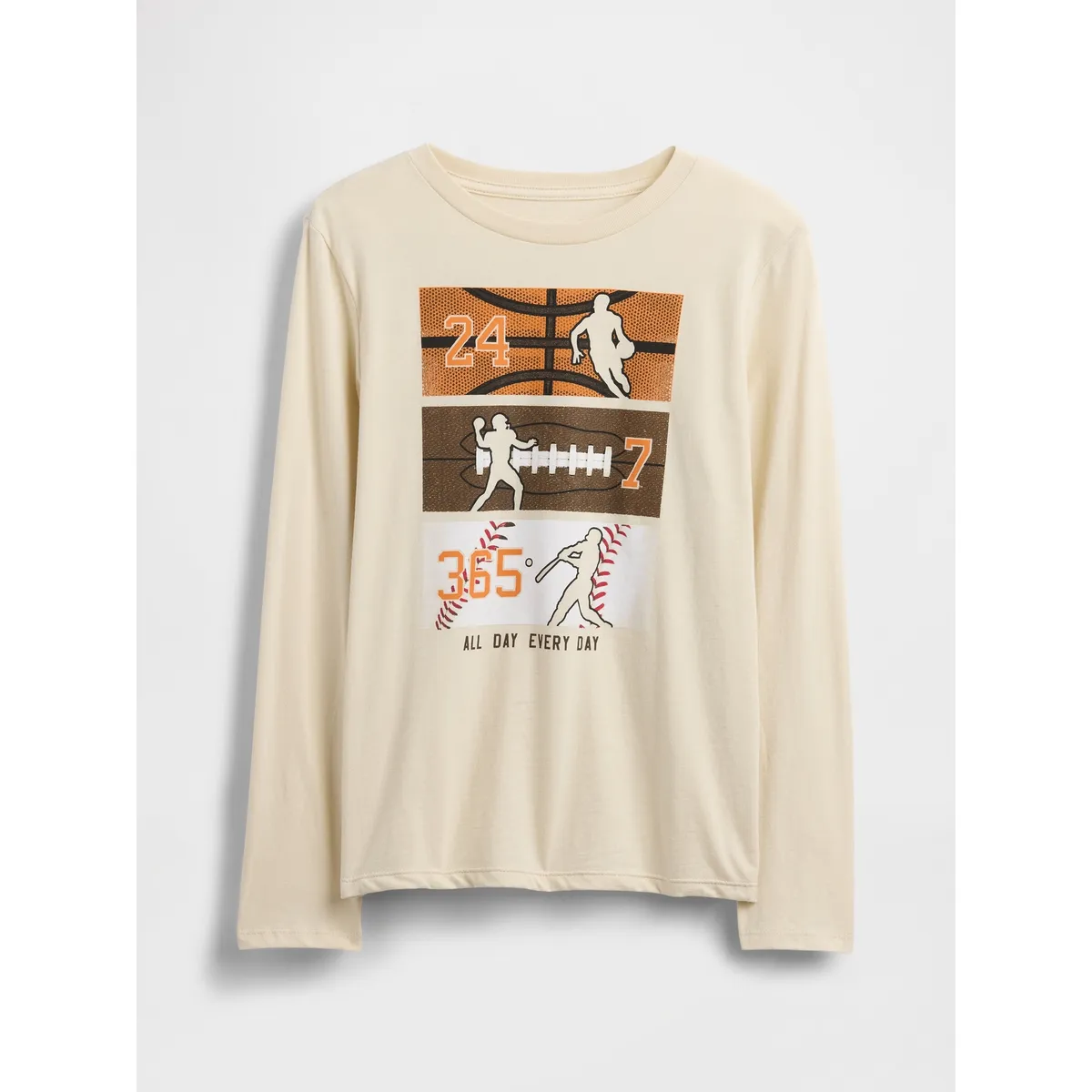 GAP - Polera Niño Gap Manga Larga Graficas Beige