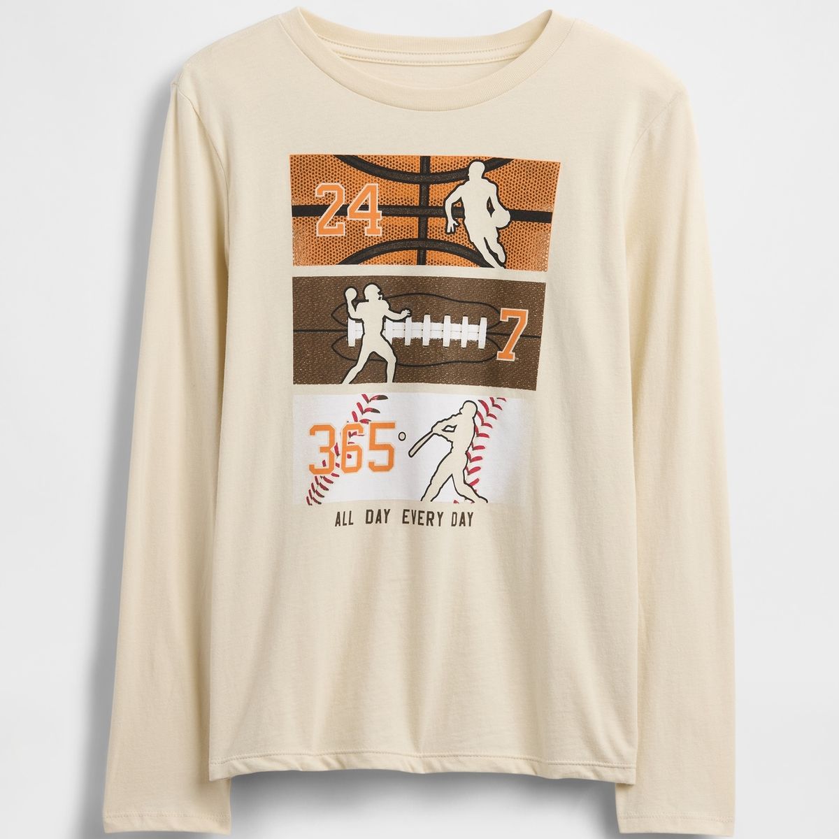 GAP - Polera Niño Gap Manga Larga Graficas Beige