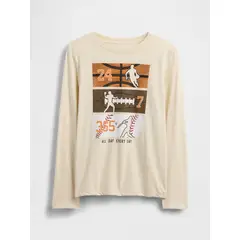 GAP - Polera Niño Manga Larga Graficas Beige