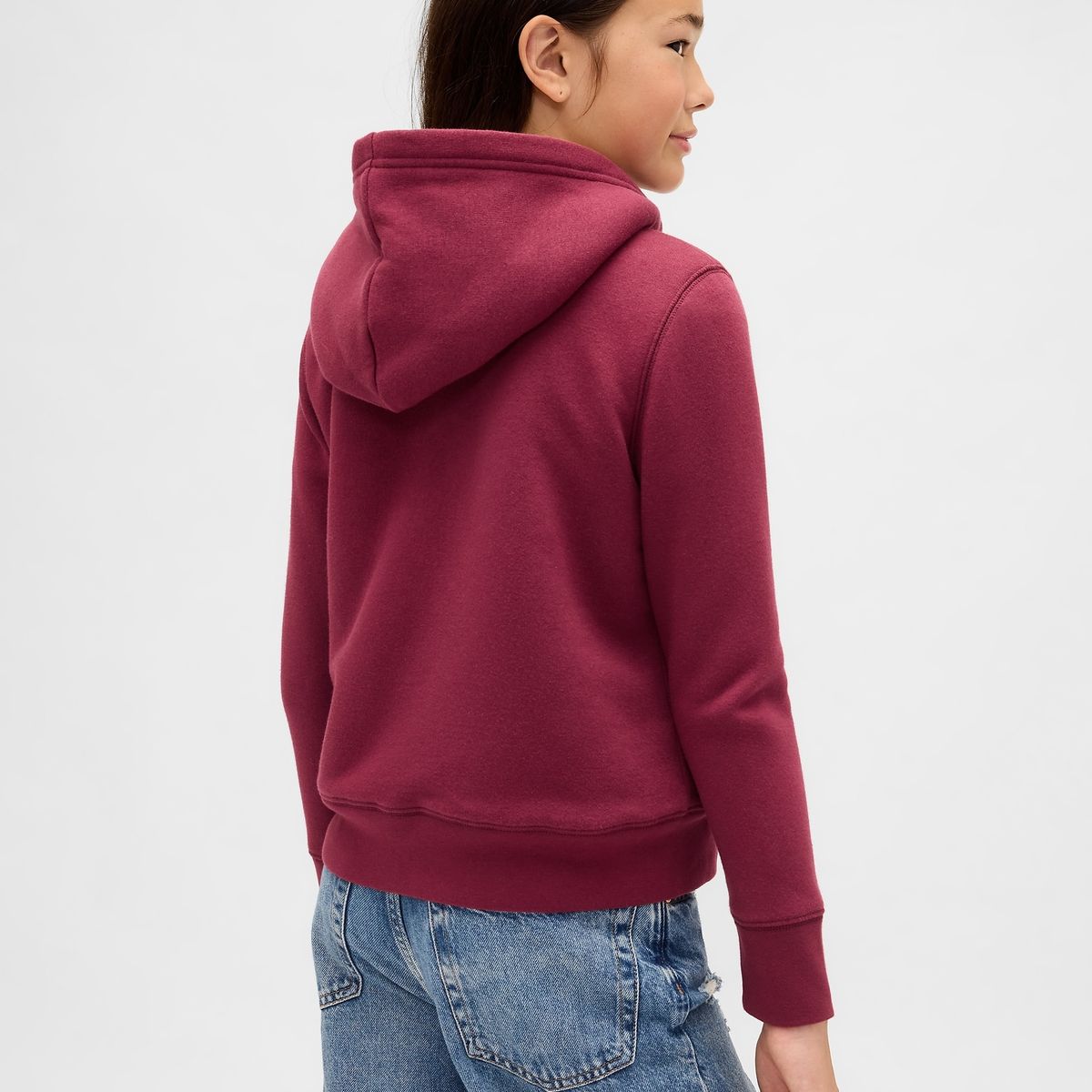 GAP - Polerón Niña Gap Con Gorro Con Cierre Cozy Logo Rojo