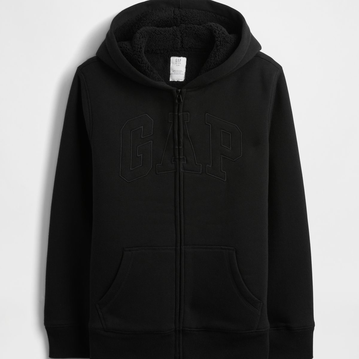 GAP - Polerón Niño Con Gorro Con Cierre Cozy Logo Negro Gap