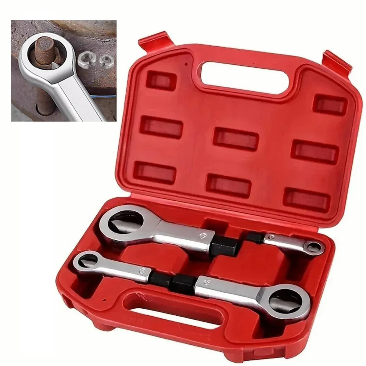GENERICO - Kit 4 Extractores Rompe Tuercas Manual Antióxido