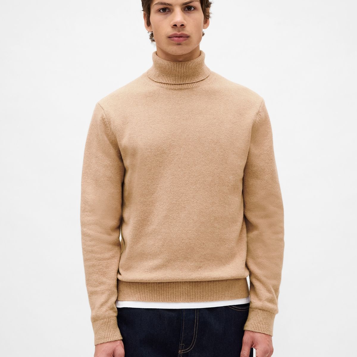 GAP - Sweater Hombre Gap Algodón Tneck Café