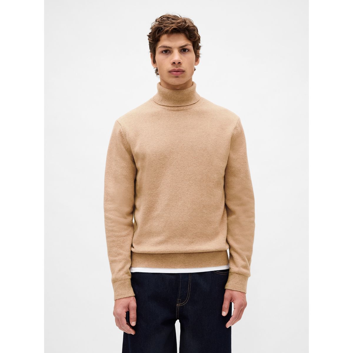 GAP - Sweater Hombre Gap Algodón Tneck Café