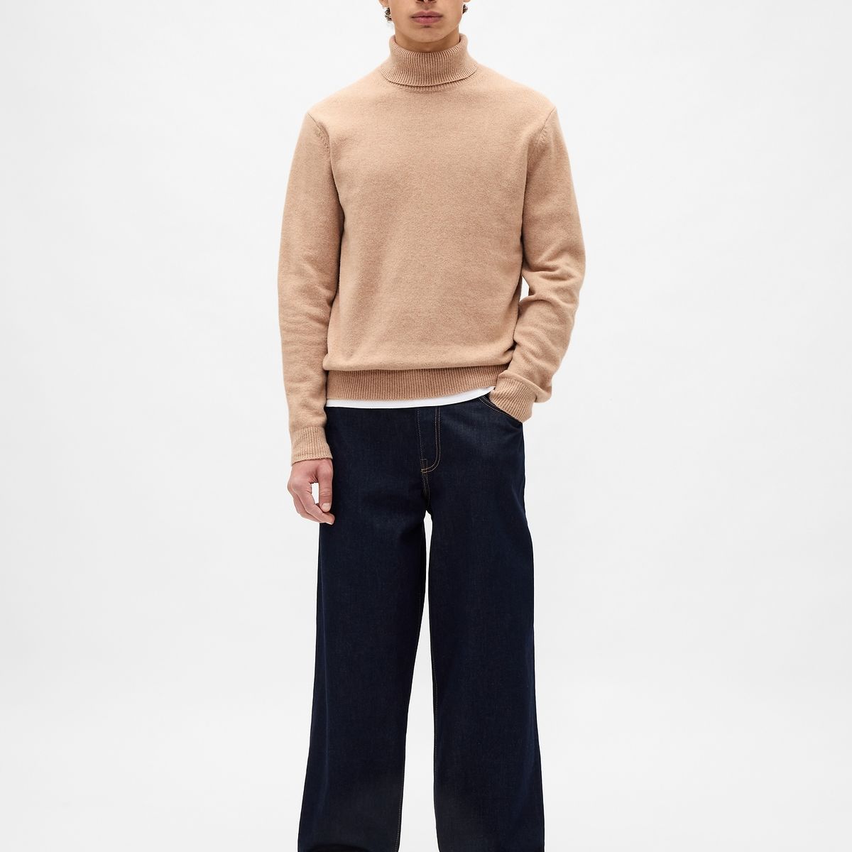 GAP - Sweater Hombre Gap Algodón Tneck Café