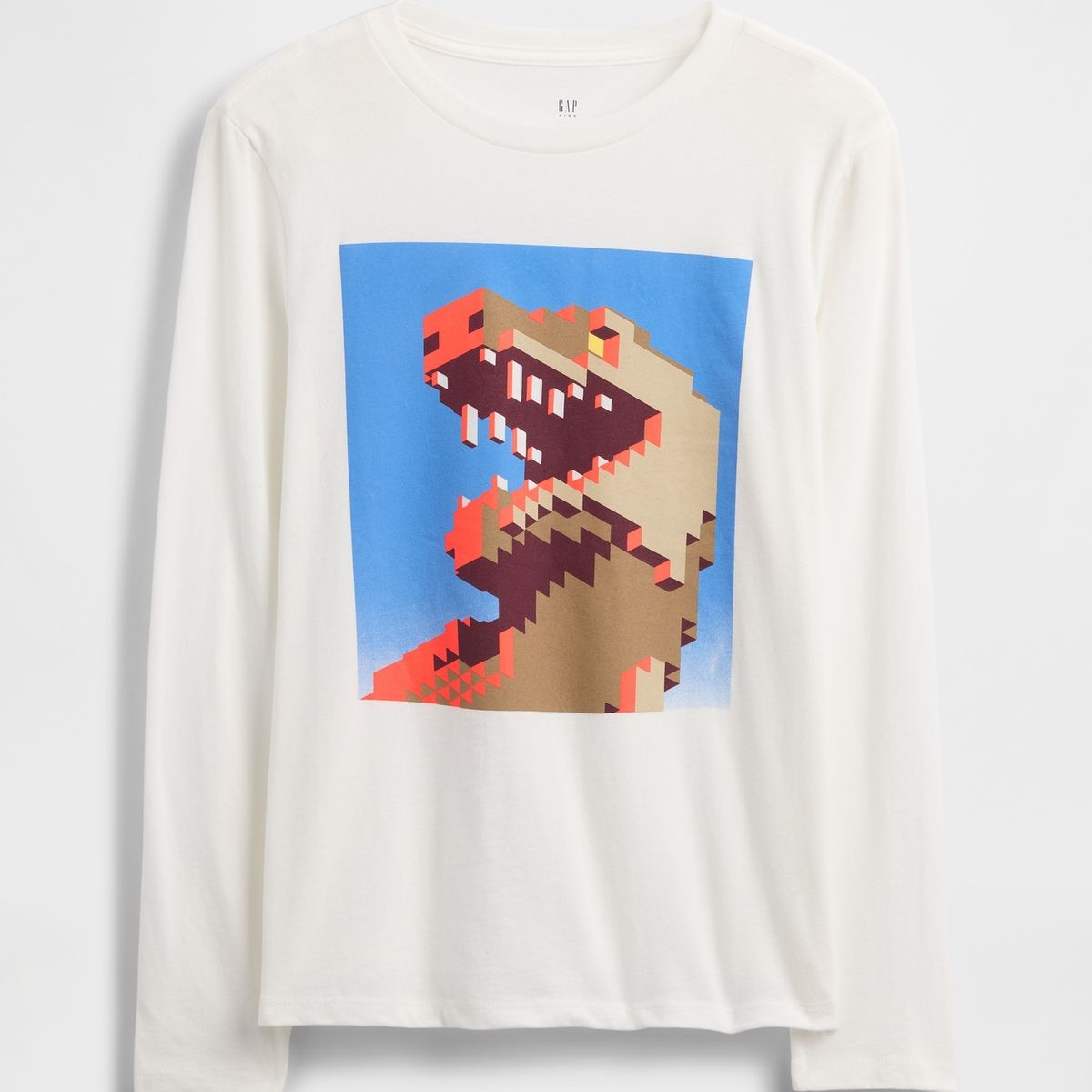 GAP - Polera Niño Manga Larga Graficas Blanco Gap