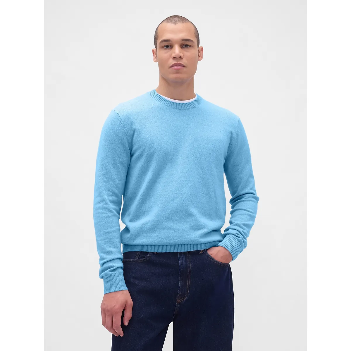GAP - Sweater Hombre Crew Cashsoft Azul Gap