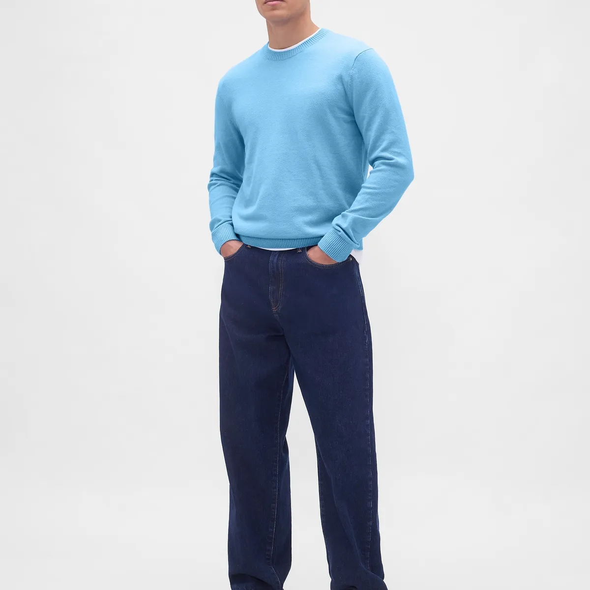 GAP - Sweater Hombre Crew Cashsoft Azul Gap