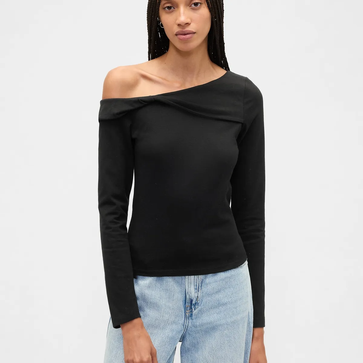 GAP - Polera Mujer Gap Manga Larga Negro