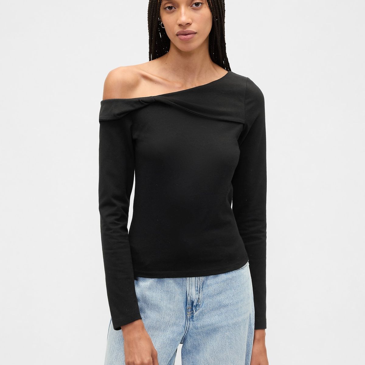 GAP - Polera Mujer Gap Manga Larga Negro