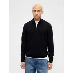 GAP - Chaleco Hombre Mock Negro