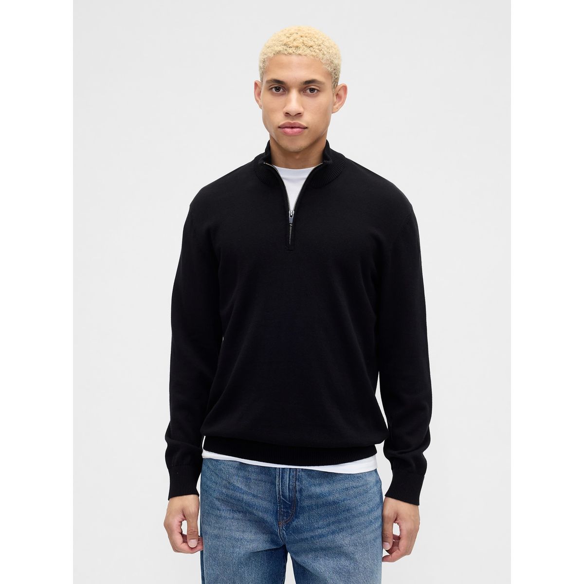 GAP - Chaleco Hombre Mock Negro Gap
