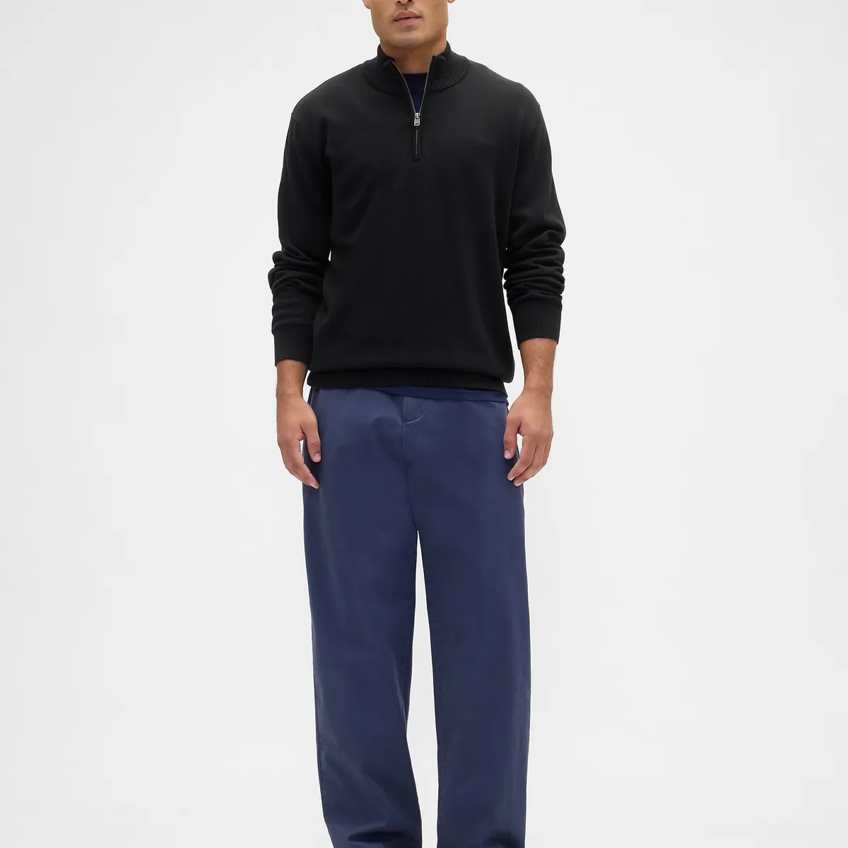 GAP - Chaleco Hombre Mock Negro Gap