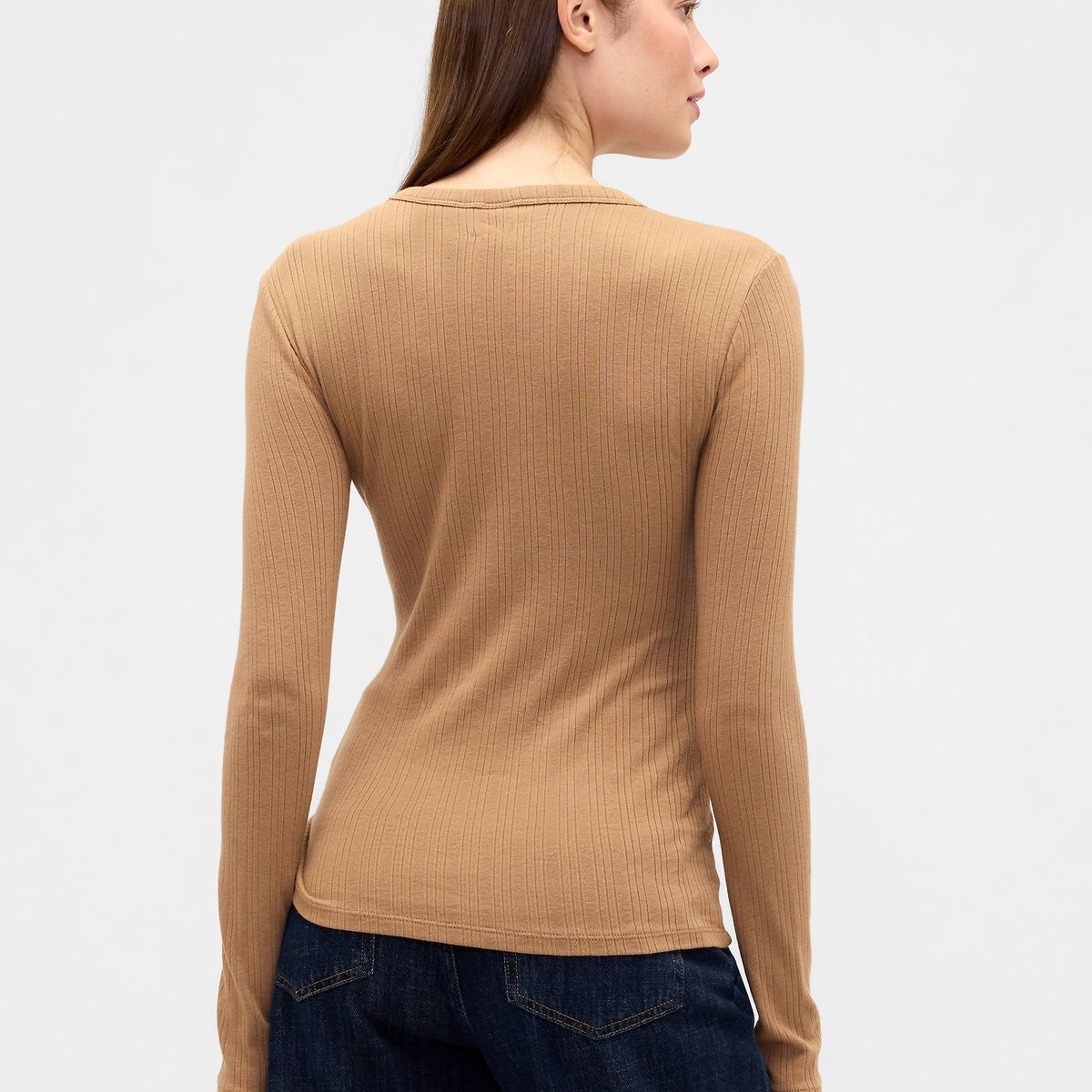 GAP - Polera Mujer Gap Manga Larga Café