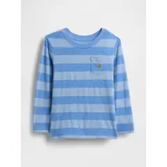 GAP - Polera Toddler Niño Manga Larga Pocket Azul