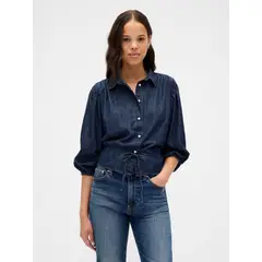 GAP - Blusa Mujer Manga Larga Azul