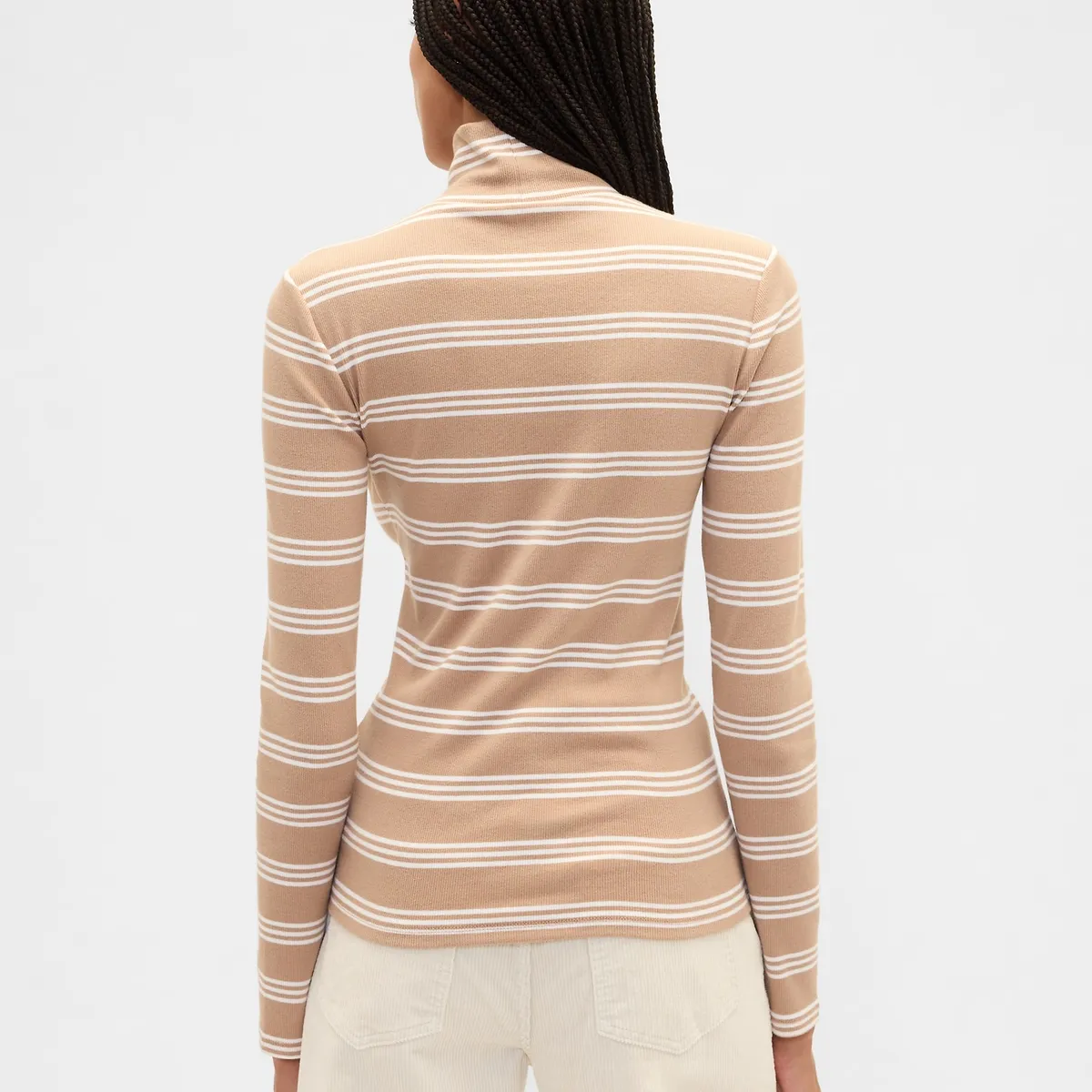 GAP - Polera Mujer Manga Larga Tneck Café Gap