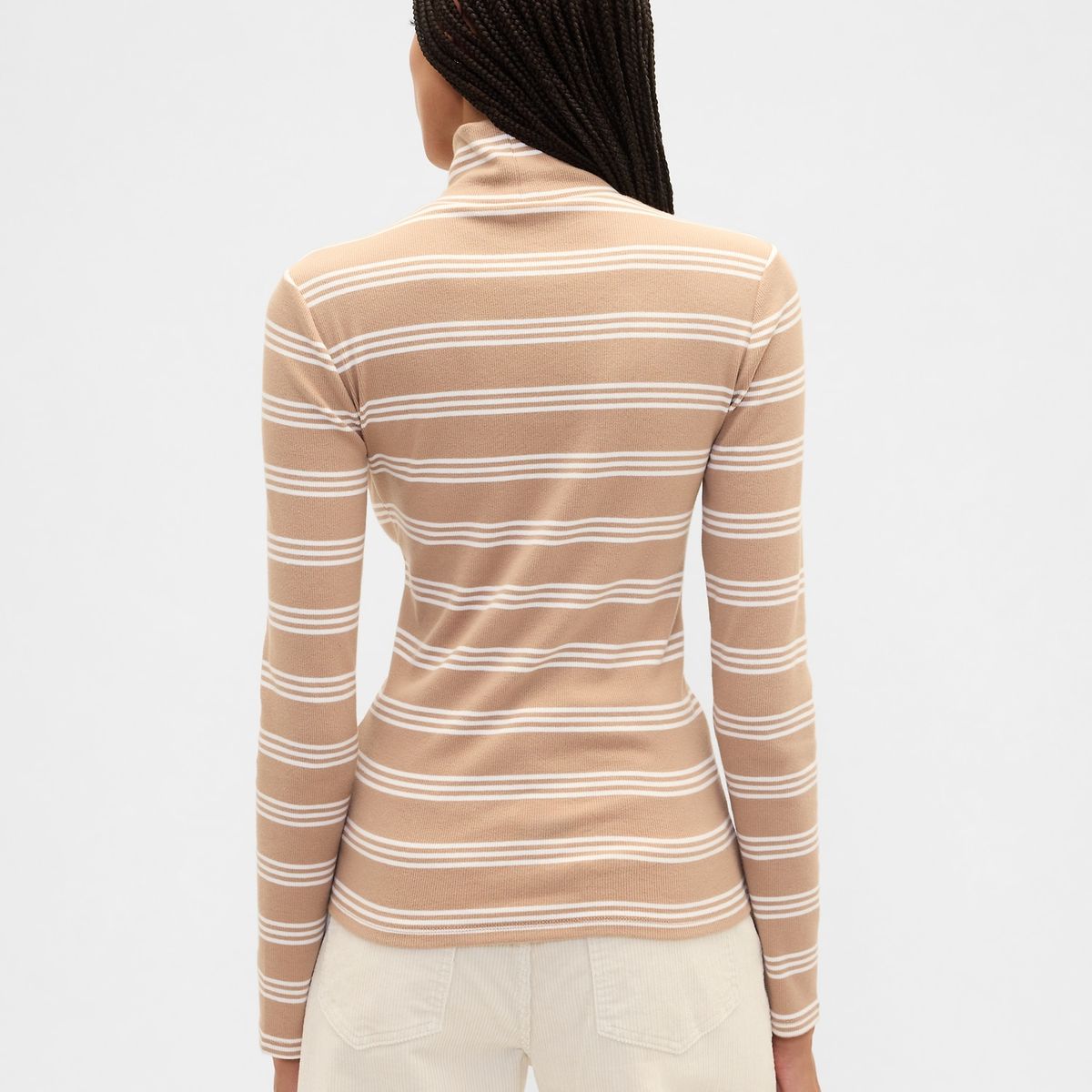 GAP - Polera Mujer Manga Larga Tneck Café Gap