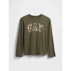 GAP - Polera Niño Manga Larga Logo Verde