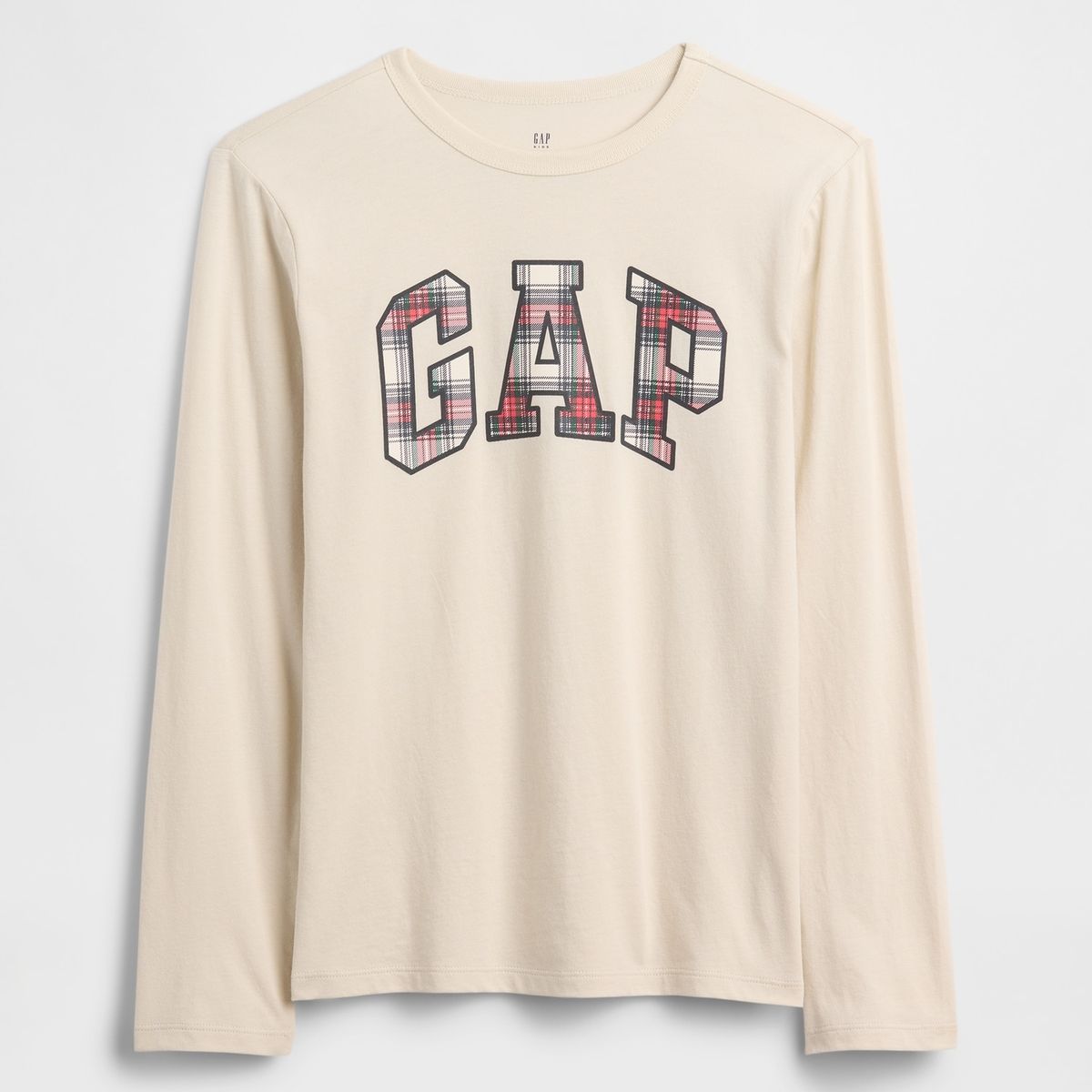 GAP - Polera Niño Manga Larga Logo Beige Gap