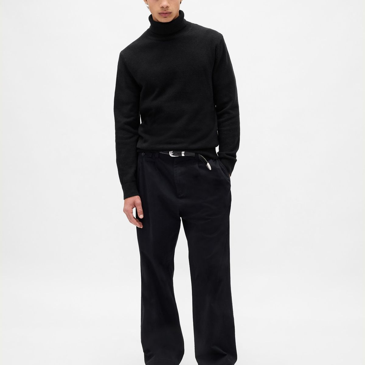 GAP - Sweater Hombre Gap Algodón Tneck Negro