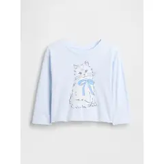 GAP - Polera Toddler Niña Manga Larga Azul