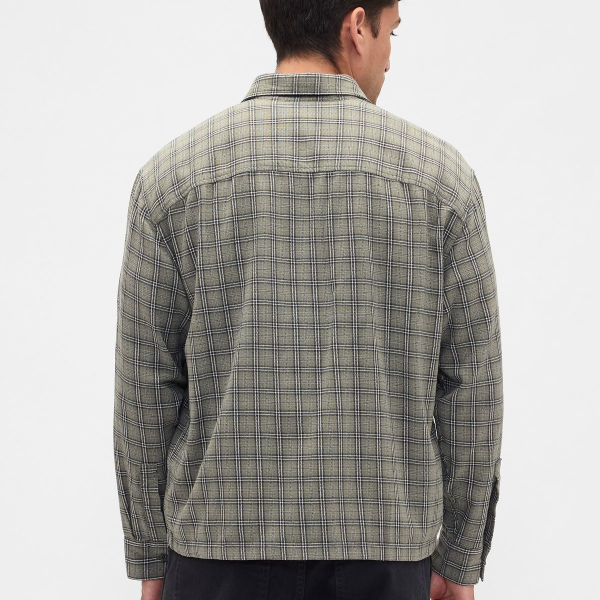 GAP - Camisa Hombre Gap Manga Larga Franela Verde