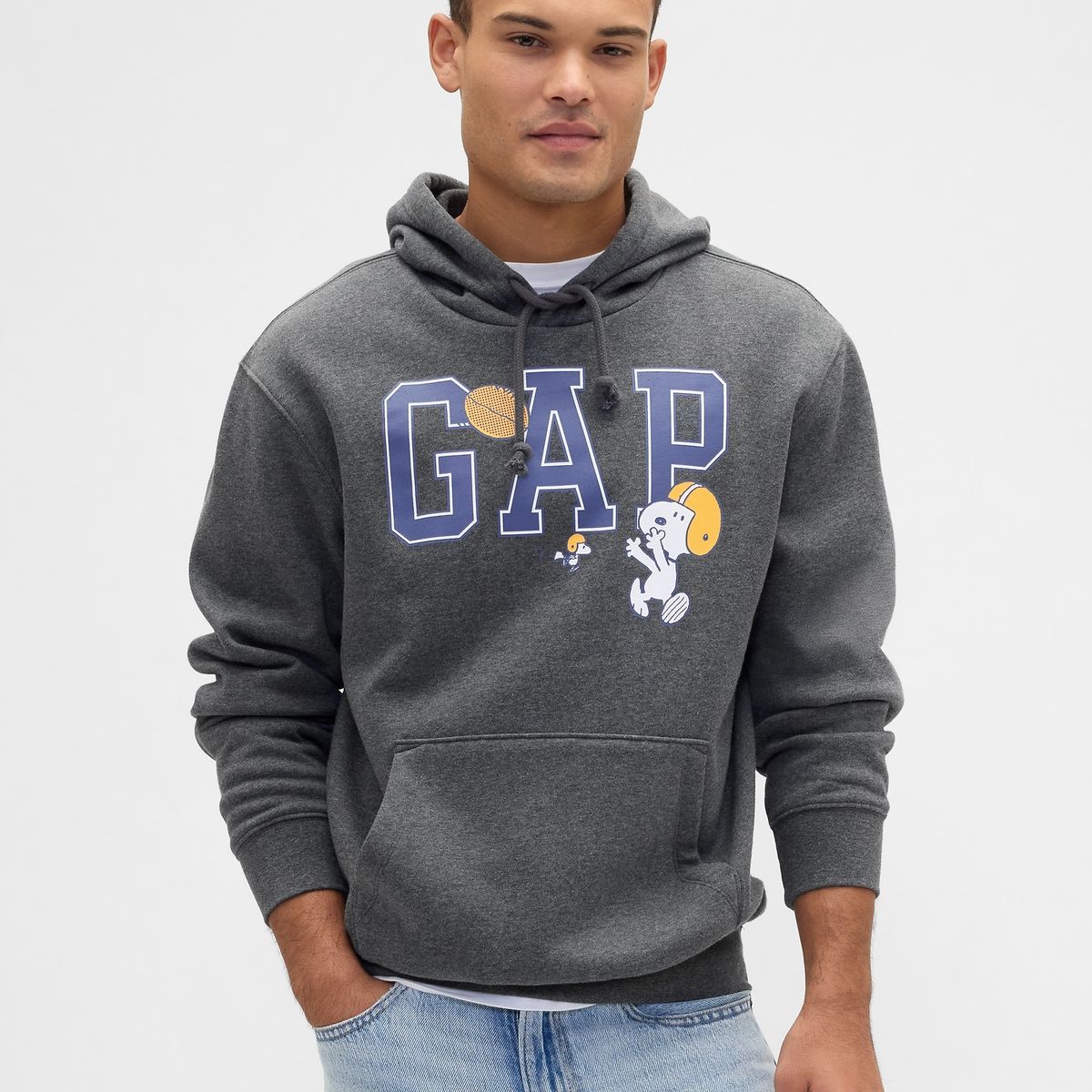 GAP - Polerón Hombre Con Gorro Sin Cierre Logo Gris Gap