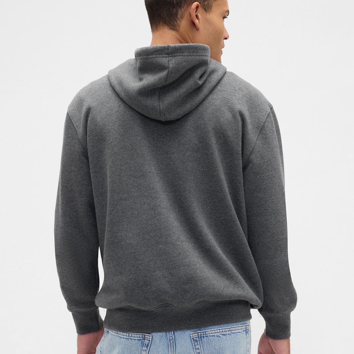 GAP - Polerón Hombre Con Gorro Sin Cierre Logo Gris Gap