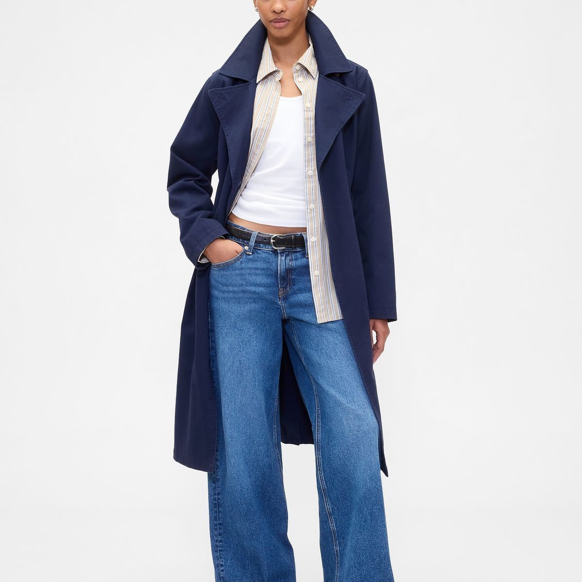 GAP - Chaqueta Mujer Trench Azul Gap