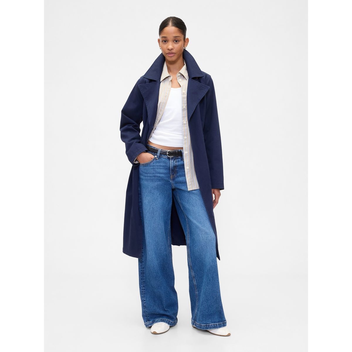 GAP - Chaqueta Mujer Trench Azul Gap