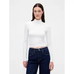 GAP - Polera Mujer Manga Larga Tneck Blanco