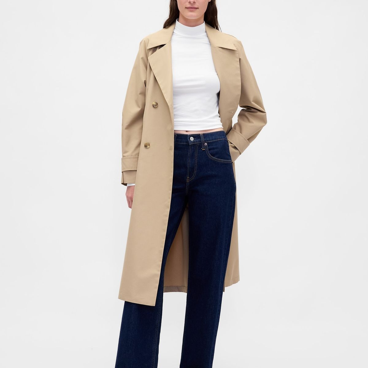 GAP - Polera Mujer Gap Manga Larga Tneck Blanco