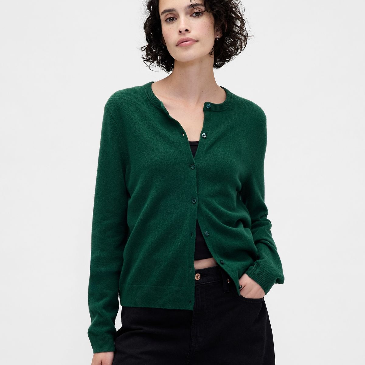 GAP - Chaleco Mujer Gap Cashsoft Algodón Verde