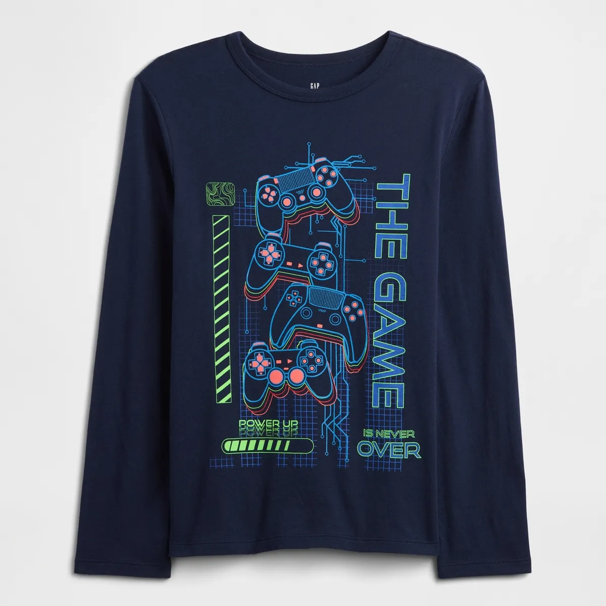 GAP - Polera Niño Gap Manga Larga Azul