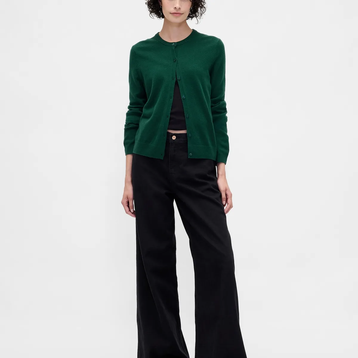 GAP - Chaleco Mujer Gap Cashsoft Algodón Verde