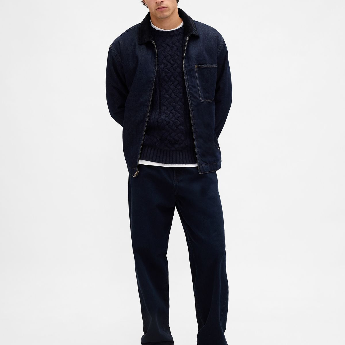 GAP - Sweater Hombre Gap Azul Algodón