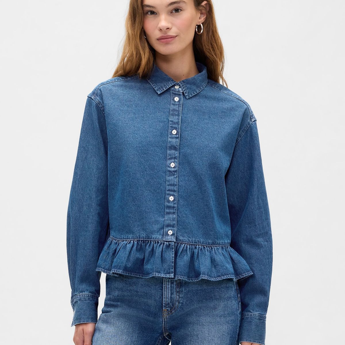 GAP - Blusa Mujer Manga Larga Denim Gap