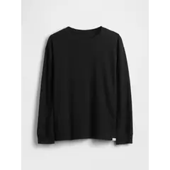 GAP - Polera Niño Manga Larga Waffle Negro