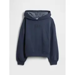 GAP - Polerón Niña Con Gorro Sin Cierre Logo Azul