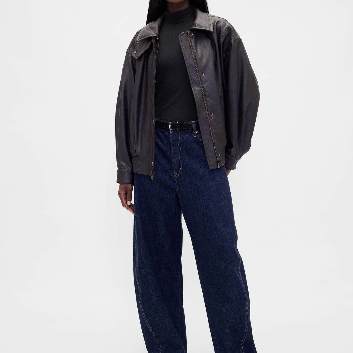 GAP - Polera Mujer Manga Larga Tneck Negro Gap