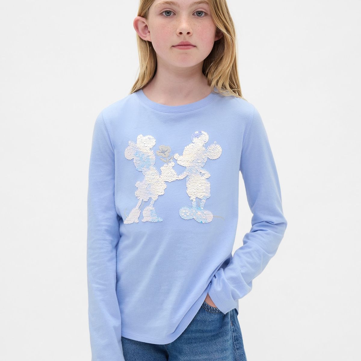 GAP - Polera Niña Manga Larga Flippy Azul Gap