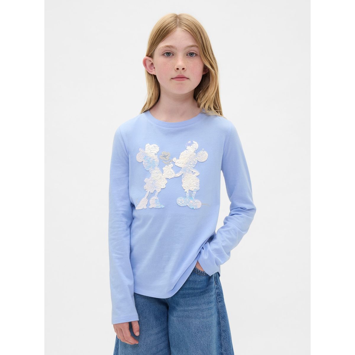 GAP - Polera Niña Manga Larga Flippy Azul Gap