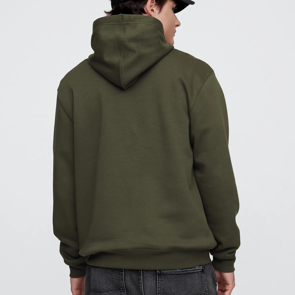 GAP - Polerón Hombre Gap Con Gorro Sin Cierre Logo Negro