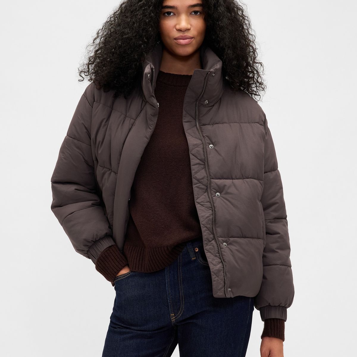 GAP - Chaqueta Mujer Puffer Café Gap