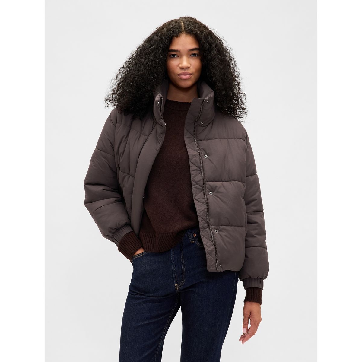 GAP - Chaqueta Mujer Puffer Café Gap
