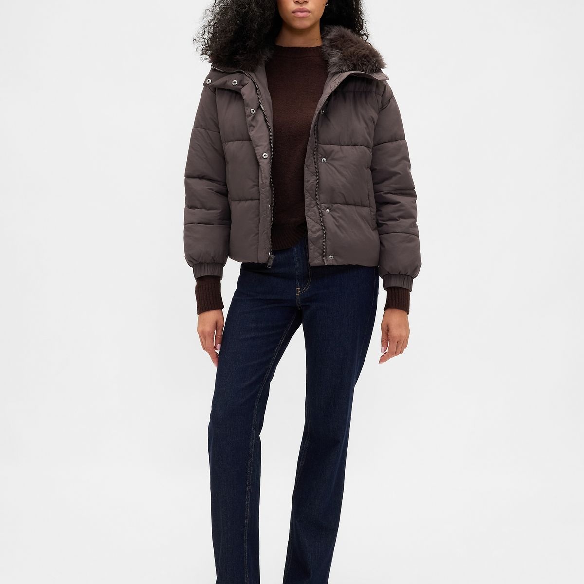 GAP - Chaqueta Mujer Puffer Café Gap