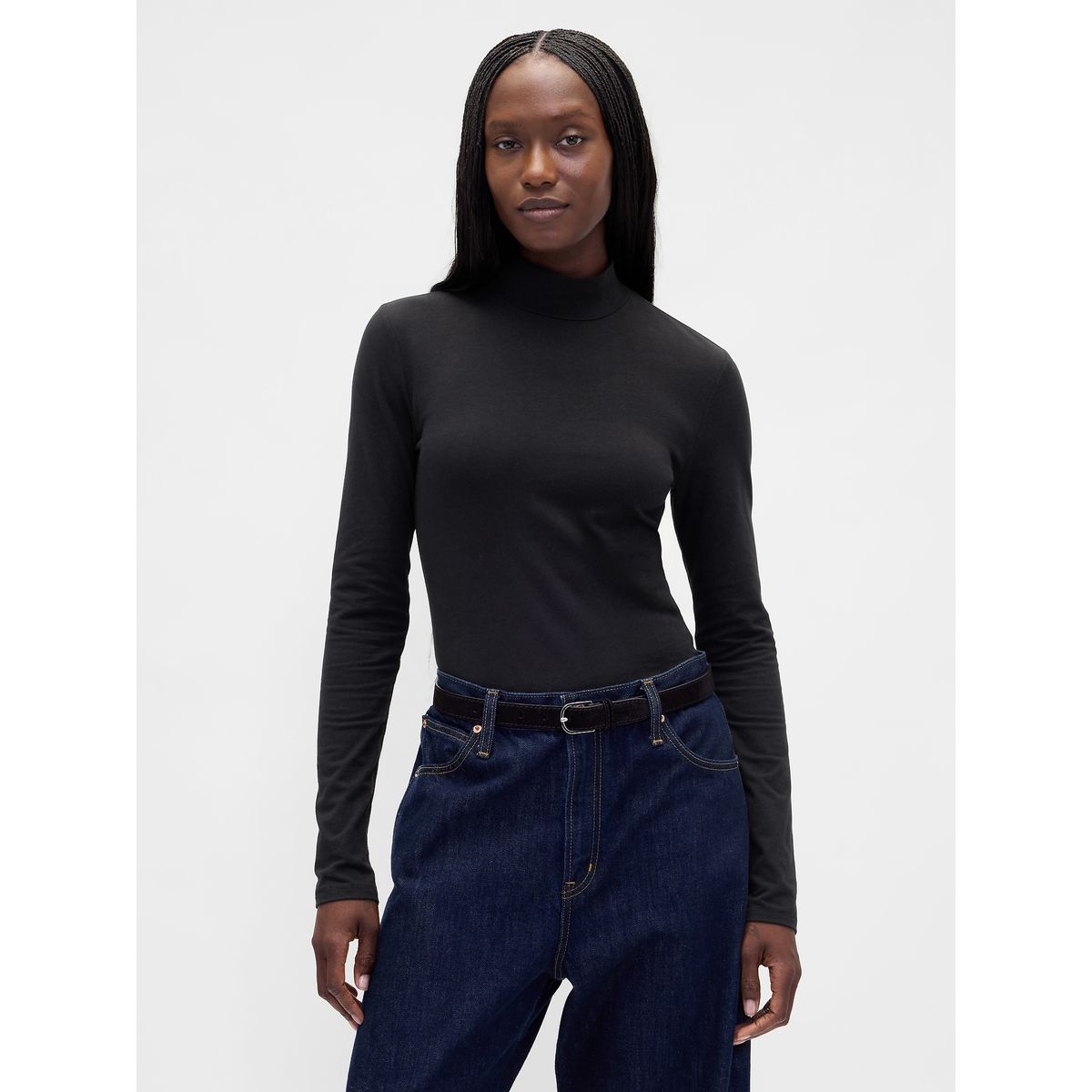 GAP - Polera Mujer Gap Manga Larga Tneck Negro