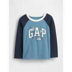 GAP - Polera Toddler Niño Manga Larga Logo Azul
