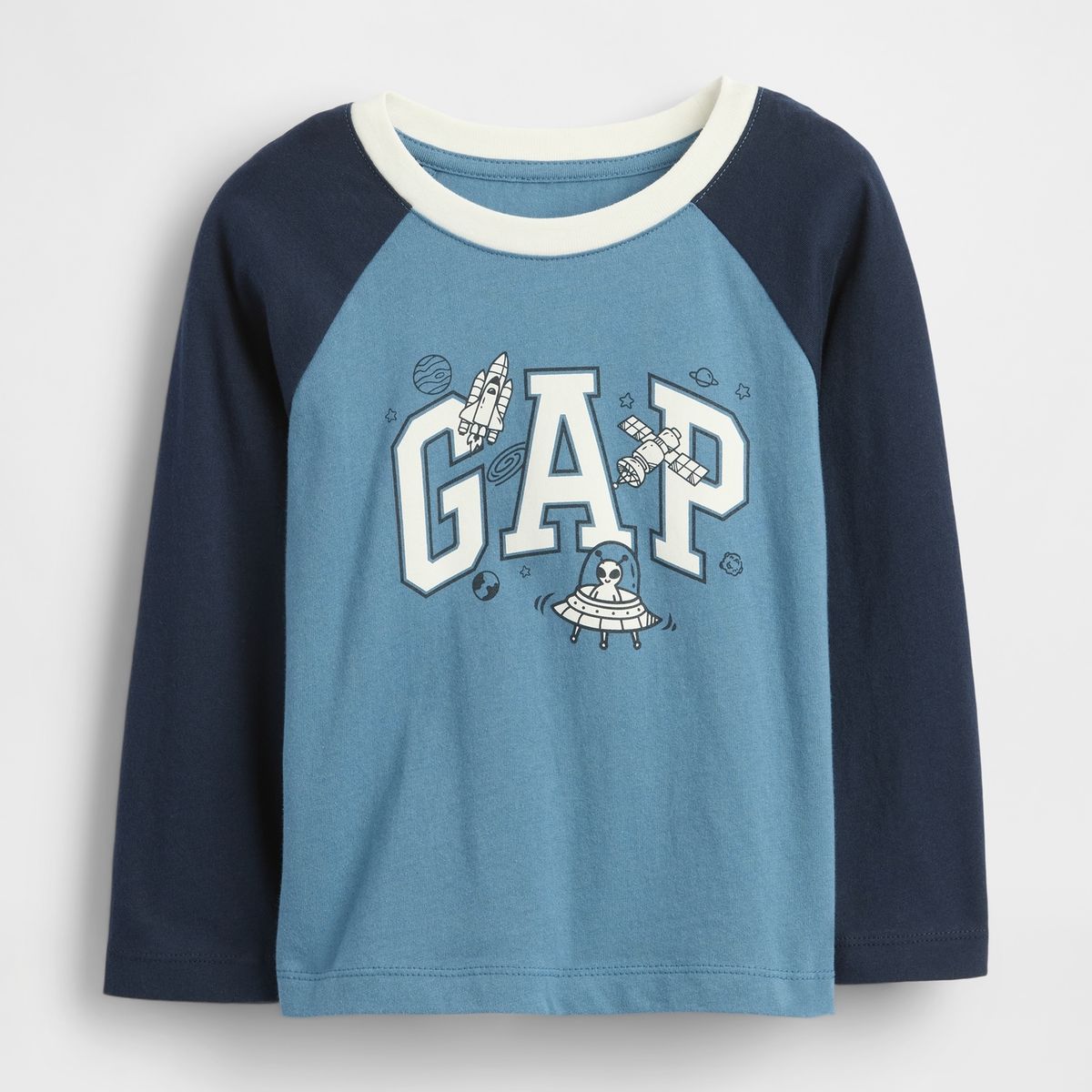 GAP - Polera Toddler Niño Manga Larga Logo Azul Gap